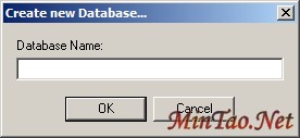 Create new database, database name goes here....