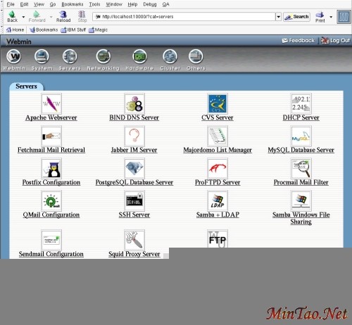 Webmin 服务器屏幕
