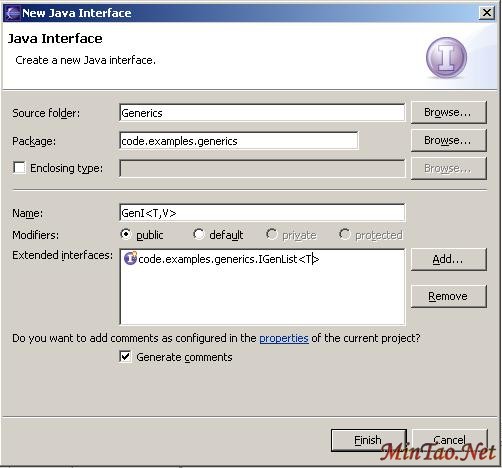 图3.2.2 使用接口向导创建范型接口