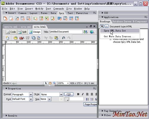 DreamweaverCS3SpryXMLʾHTMLҳ